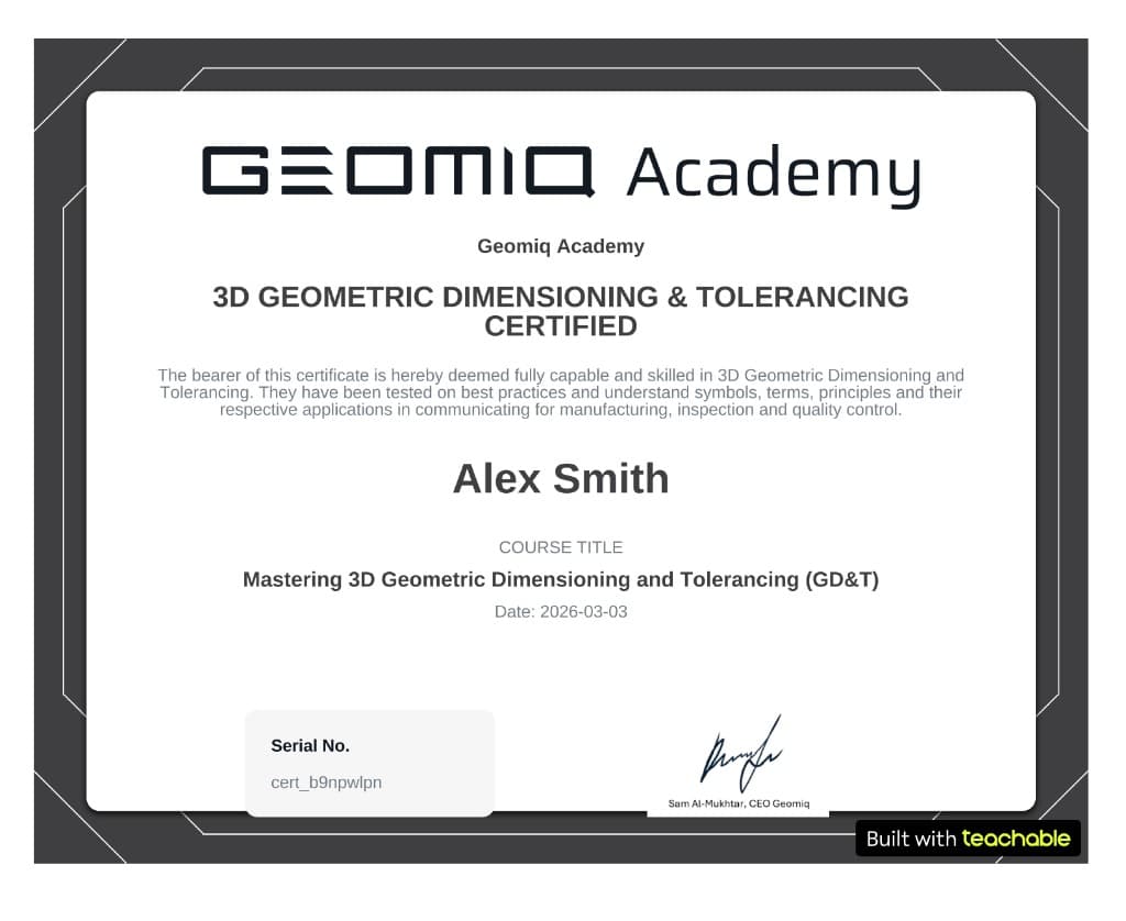 3D Geometric Dimensioning and Tolerancing
